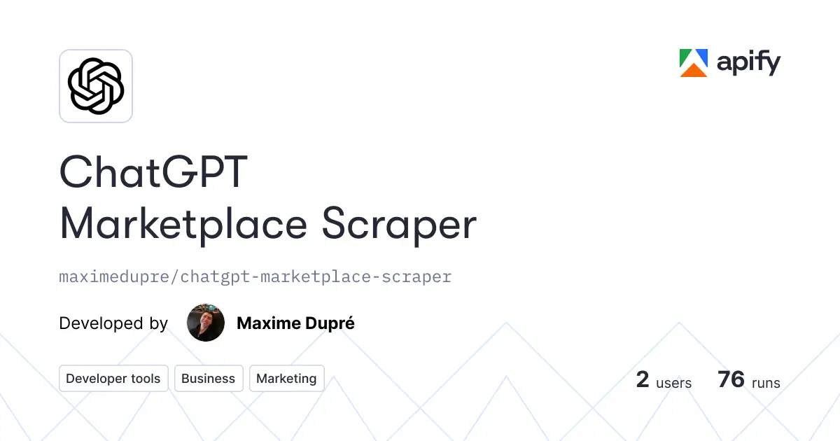 ChatGPT Marketplace Scraper product image