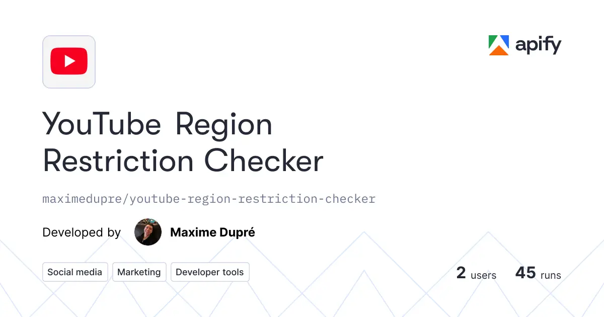 YouTube Region Restriction Checker product image